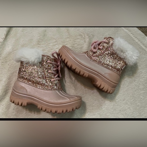 London Fog kids boot size 11 Cold Commander Boots in Pink with glitter Youth 11 - Picture 1 of 6